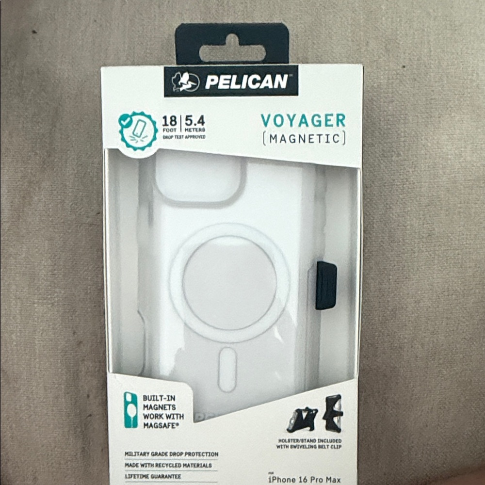 Pelican Voyager Magnetic White Phone Case for iPhone 16 Pro Max